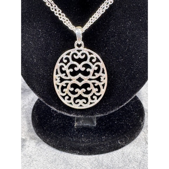 Kim Rogers 15" Necklace & Earring Set Intricate Filigree Silver Tone Jewelry - Picture 4 of 15